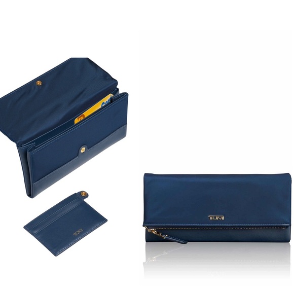 Tumi Flap Continental Leather Trimmed Wallet - Picture 2 of 8